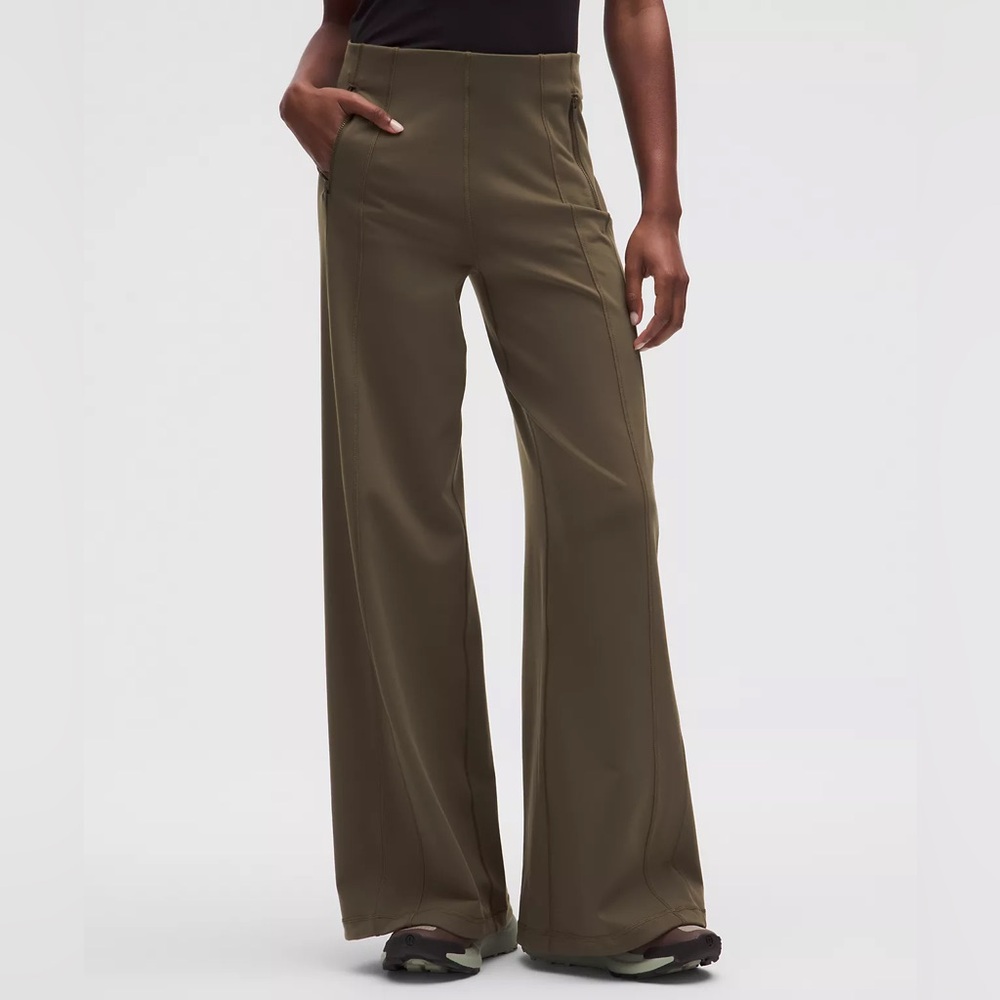 Lululemon Define High-Rise Wide-Leg PantS Luon Olive Green Brown Size XS - Picture 4 of 14